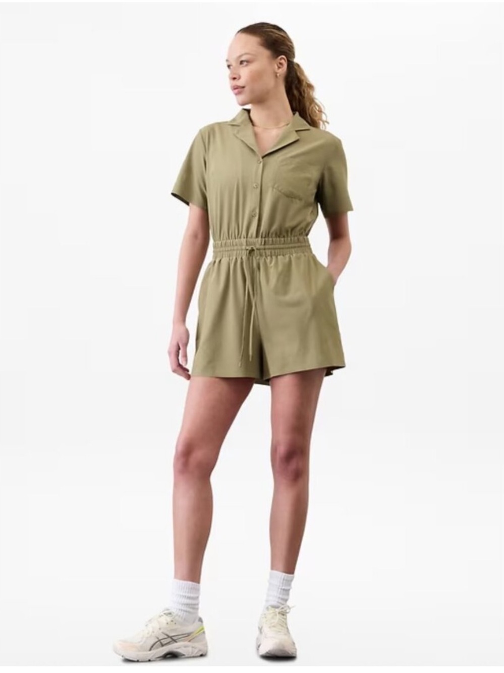 NWT Athleta Avenue olive romper sz xs